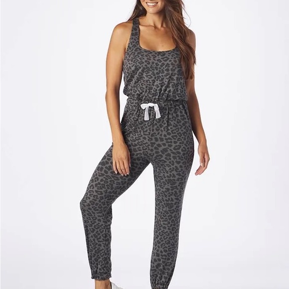 Glyder Women's Leisure Jumpsuit Leopard Print Jumpsuit - Gray - Picture 2 of 4